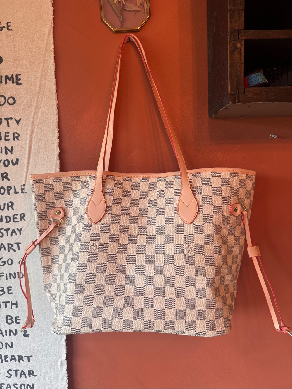 Louis Vuitton Damier Azur Tote with Pink Trim and Pouch - Picture 10 of 10